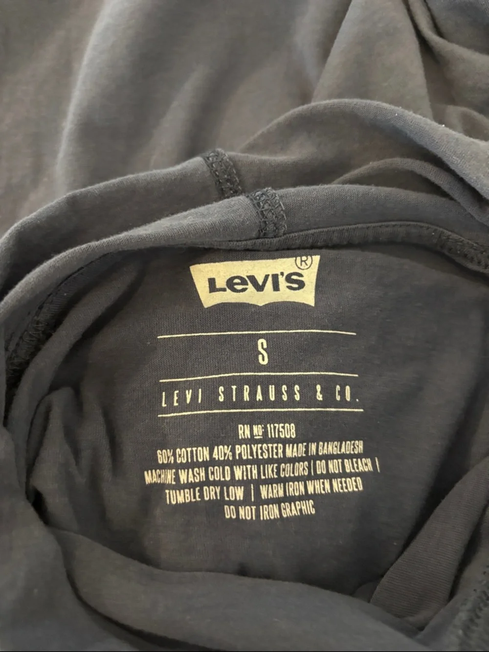 Levi's Men’s Blue California Republic Bear Graphic Long Sleeve Hoodie - Small